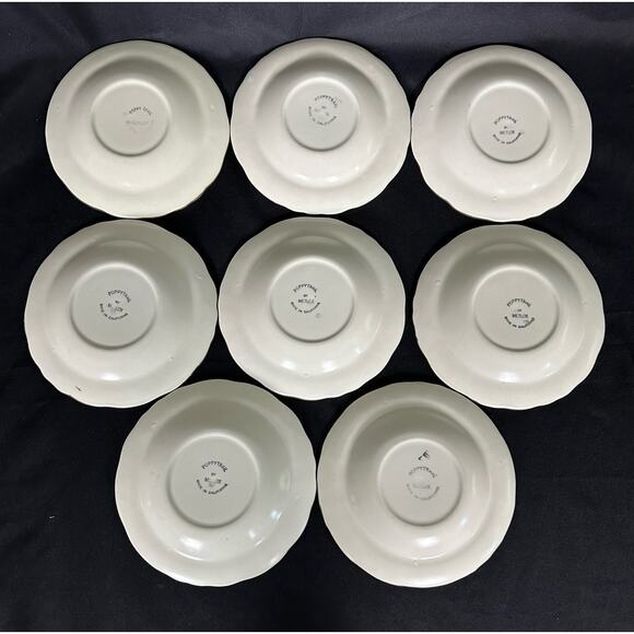 METLOX Poppy Trail Sculptured Blue Grape Vintage Saucers-Set of 8 - Picture 6 of 7